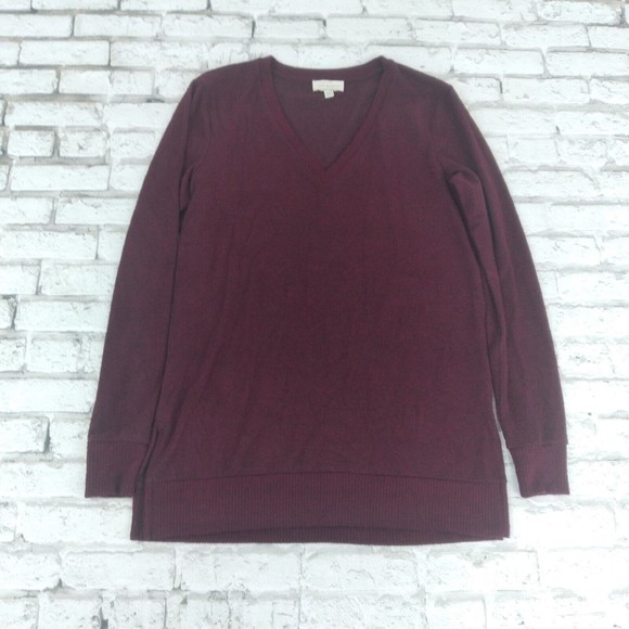 Lucky Brand Sweaters - Lucky Brand Sweater Womens XS Red Black Marled Long Sleeve V Neck Pullover